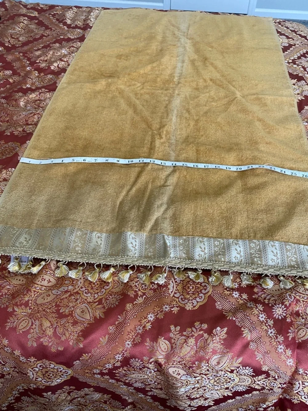 Avanti Mustard Decorative Hand Towel with Tassel Border